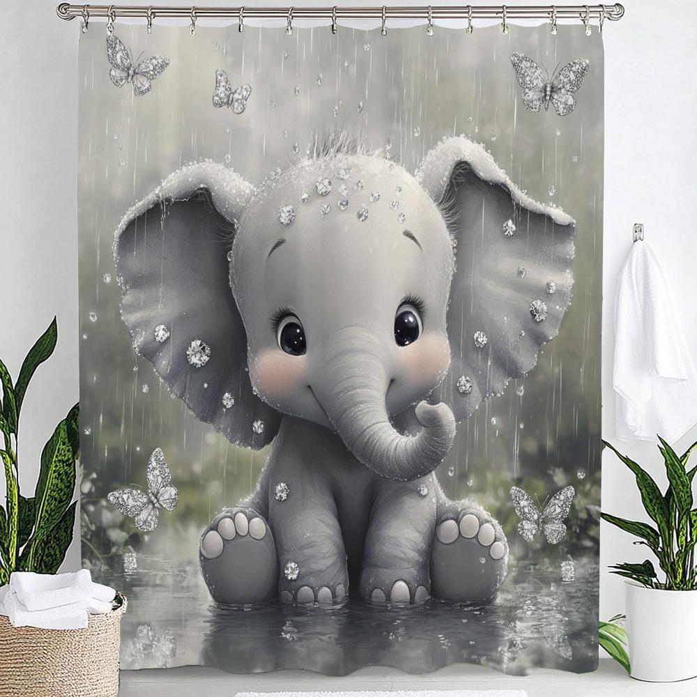 Zebra Bathing In a Stylish and Creative Bathtub Shower Curtain With Hooks,Tropical Plant Animal Home Bathroom Decoration Curtain
