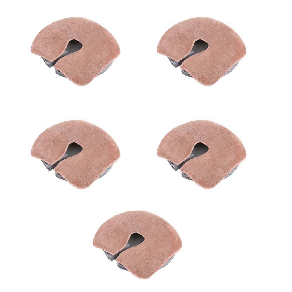 

5 Pieces Microfiber Facial Pillow Covers Soft Fluff-free Headrest Cushion Covers Machine Washable кавовий