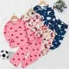 2-piece Autumn And Winter Children's Cute Printed Long Sleeved Pants Set For Boys And Girls Casual And Comfortable Home Clothes