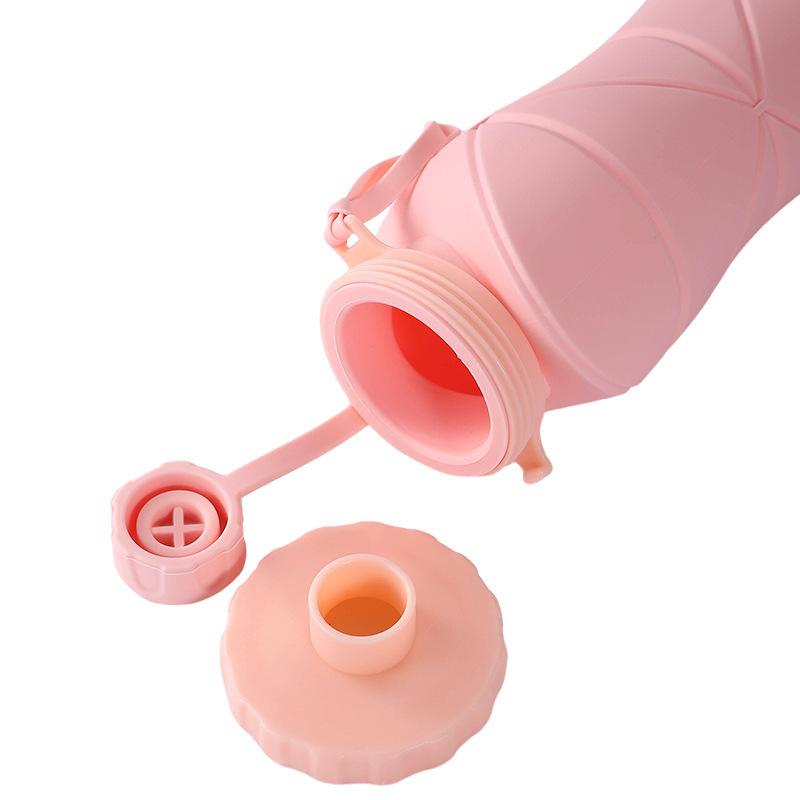 Silikonowe Składane Kubki Przenośny Teleskopowy Kubek Sportowy na Zewnątrz 600ml Duża Pojemność Podróżny Kubek na Wodę