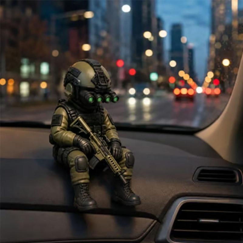 Action Soldiers with Weapons Statue Martial Desktop Decorations Collectible Home Decors Tactically Mini Soldier Figurine