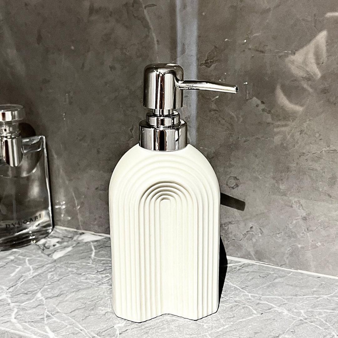 White 350ML Soap Dispenser Siver Bathroom Hand Liquid Soap Dispenser Ceramic Shampoo bottles 350ML серебряный