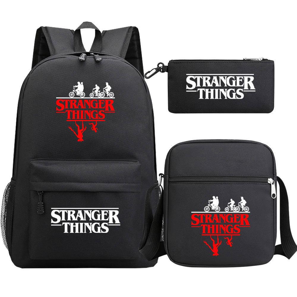 Stranger Things Star Printing Teen Student School Bag Three-Piece Men'S And Women'S Backpack