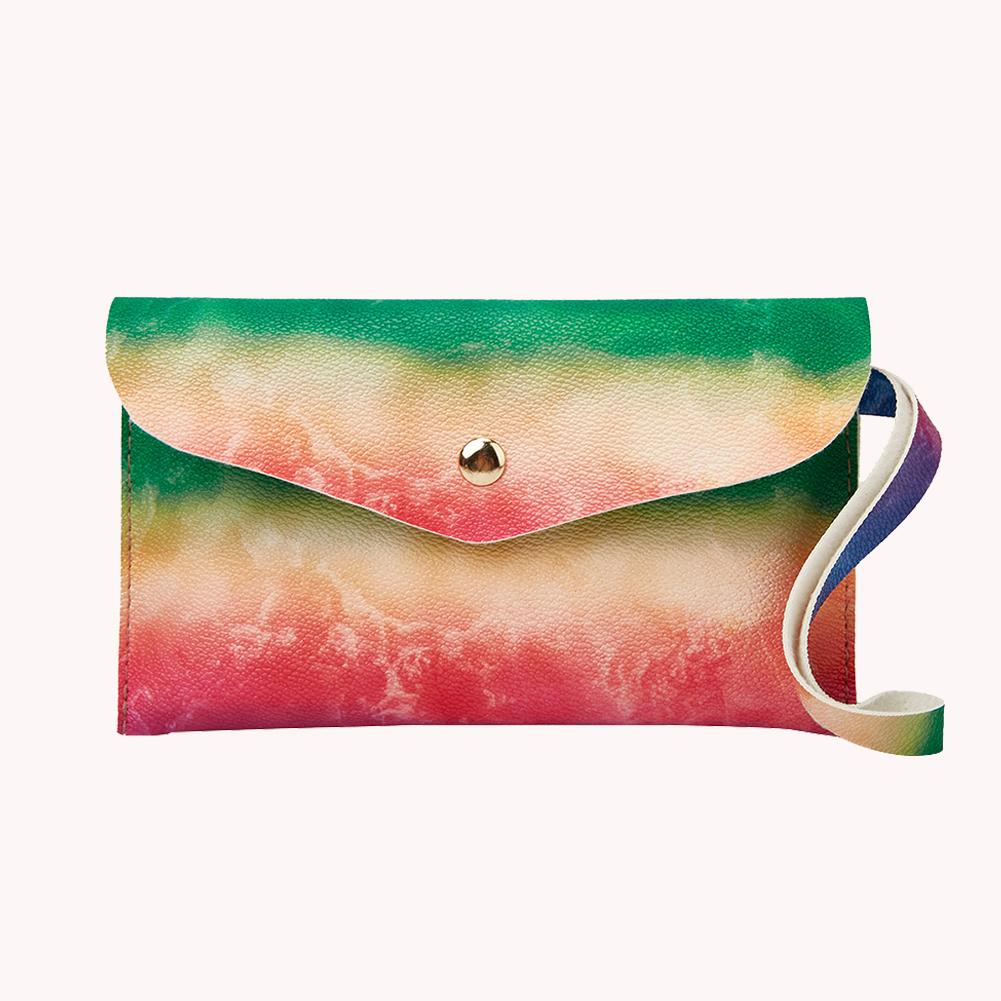 Buy Fashion Women PU Leather Print Mini Wristlet Bag Wallet Casual Flap ...