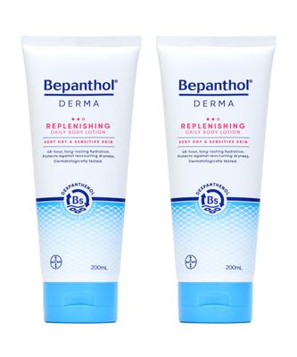 Bepanthol Derma Replenishing Daily Body Lotion 200ml X 2