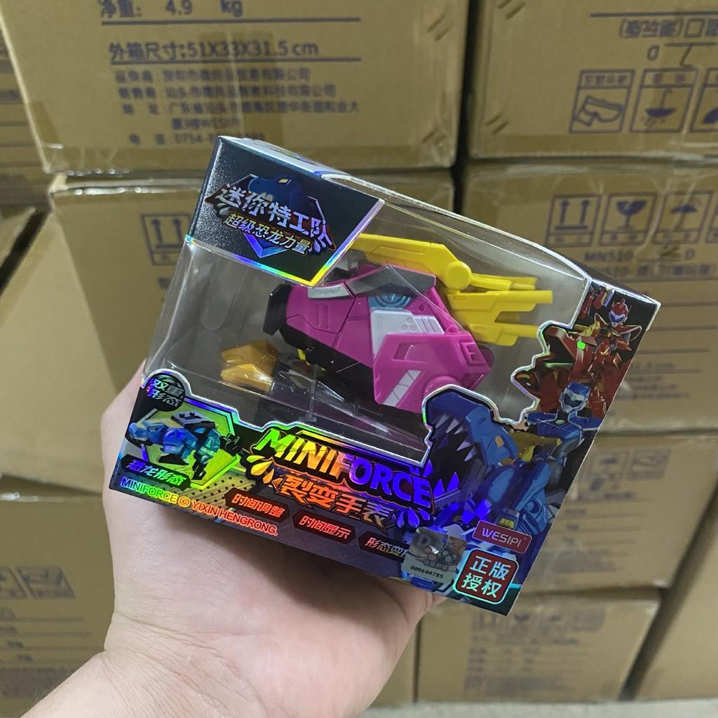 Mini Force Dinosaur Robot Model Transformable Watch Toy With Battery Power