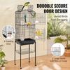 VEVOR Large Bird Cage, 62 In, Open Top Parakeet Cage with Rolling Stand, Steel Bird Flight Cage with Removable Tray, Budgie Birdcage with 4 Perches