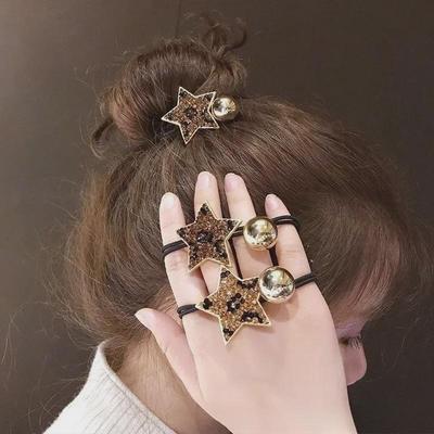 Accesorii de păr japoneze și coreene: Benzi de cauciuc pentru adulți, Bentițe pentru păr de celebrități coreene, Inele de păr cu stele Dongdaemun