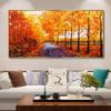 Neue Chinesische Goldene Meile Leinwand Malerei Wand Kunst Gelb Gold Baum Straße Poster Drucke für Wohnzimmer Schlafzimmer Dekoration Cuadros