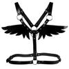 Leather Angel Wings Waistband & Restraint Strap Set for Women - Stage Performance & Erotic Wear