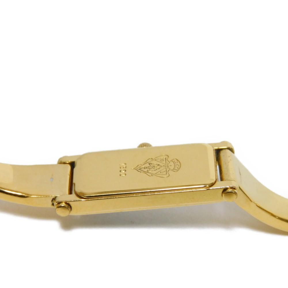 Used 9539 Bangle Watch 1500 7975 Black Dial Quartz Gold Plated Women's from Japan AUTHENTIC