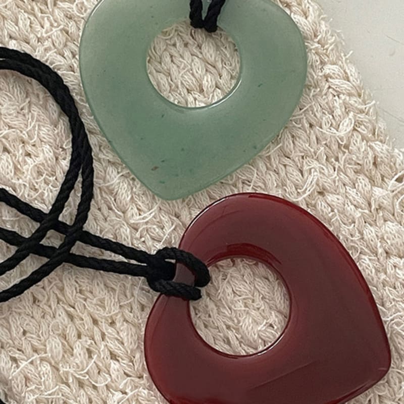 OUI SAY YES! Gemstone Big Heart Necklace_NC291