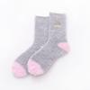 Fleece Lined Thickened Mid Calf Socks Solid Color Embroidered Coral Velvet Socks for Women Girls Macaron Colored Warm Postpartum Fleece Socks