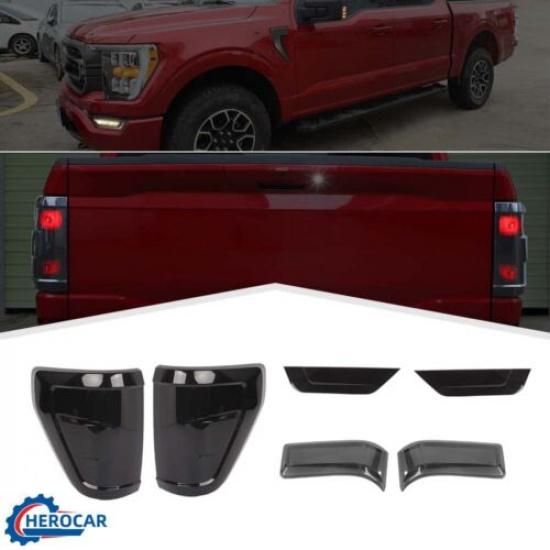 Blackened Taillight Fog Light Turn Signal Light Lamp Trim Kit For Ford F150 21+