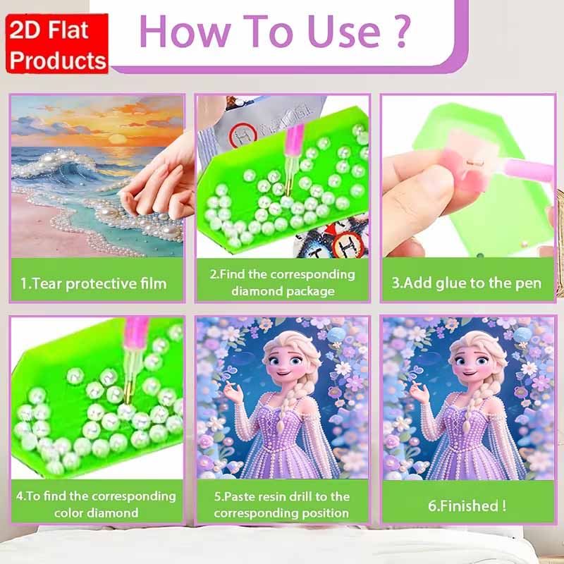Disney Pearl Painting Queen Elsa DIY Pearl Art Painting Pearl Gem Painting Pictures Crafts Special Shape Home Wall Decoration