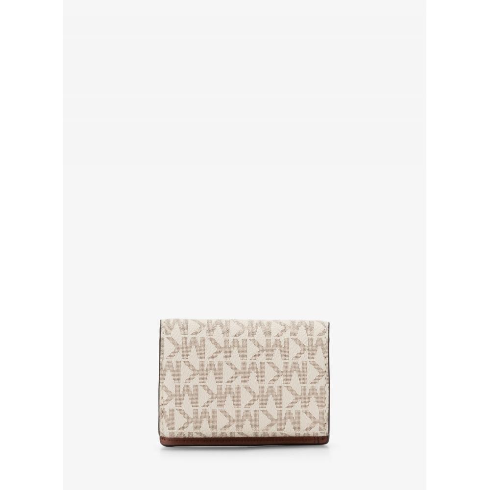 Michael Kors Greenwich Flap Trifold Extra Small Mk Signature 35f5ggrd0b150 Vanilla