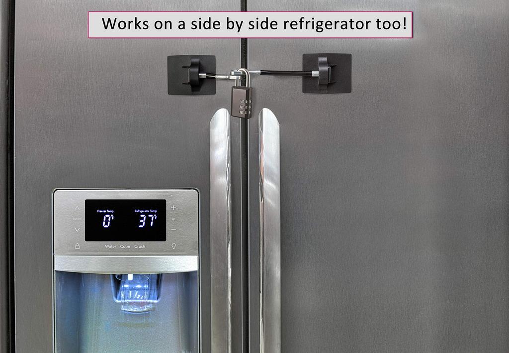 Refrigerator Lock and Black Combination (black Padlock).