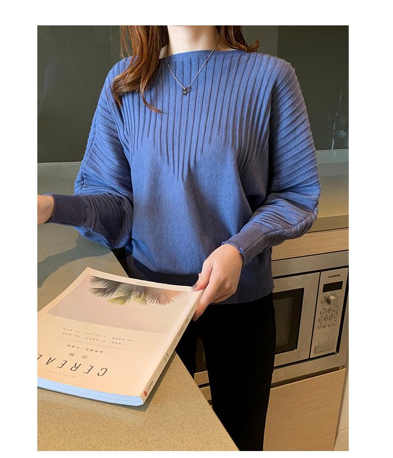 2021 Japan Korea Batwing Sleeve Women's Knitwear: Autumn/Winter Long Sleeve Loose Pullover Sweater