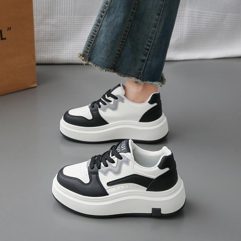 

Fashion CRLAYDK Luxury Women s Platform PU Leather Sneakers Casual Skateboard Walking Shoes Fashion Ladies White Sports Running Tennis 35