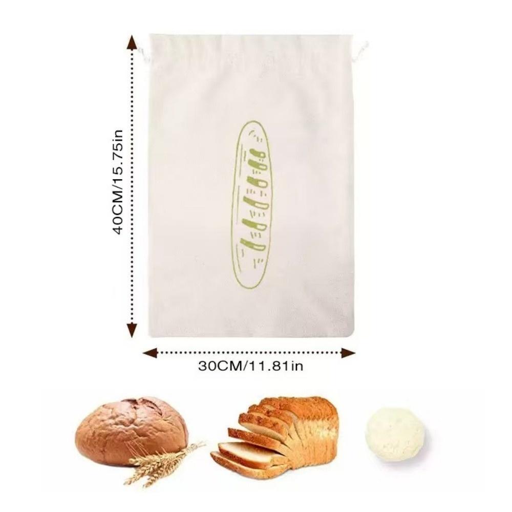 A reusable linen bread storage bag - an unbleached drawstring bag for the natural storage of homemade bread and pastries