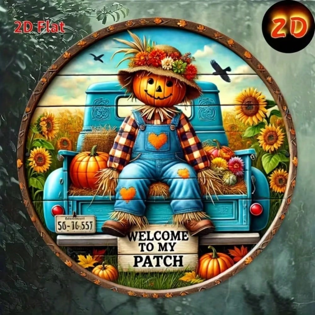 Autumn Harvest Metal Wall Art Decor Rustic Tin Sign for Porch Garden Home 20x20 разноцветный