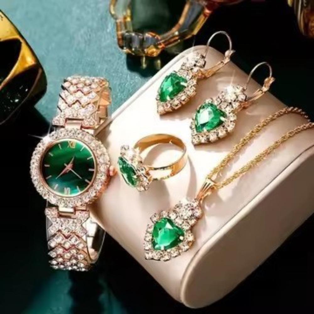 Ceyin European and American Women's Watches, Rhinestone Jewelry, Colored Diamond Quartz Watches, Women's Watches, Exquisite Sets