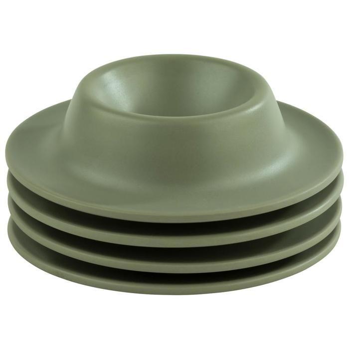 Set de coquetiers - APS - 85295 - Mélamine - Vert mat - 8,5x8,5x4,5 cm
