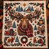 Handmade Christmas Decoration Projects Animal Cross Stitch Kit, Holiday Embroidery Starter Seasonal Present for Friends Pattern, Festive Craft