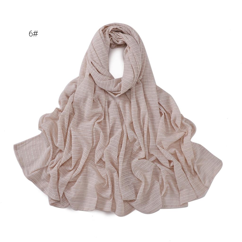 New Stripe Cotton Jersey Hijab Scarf For Women Muslim Long Shawls Headscarf Wraps Foulard Islamic Headband Turban Ramadan Hijabs