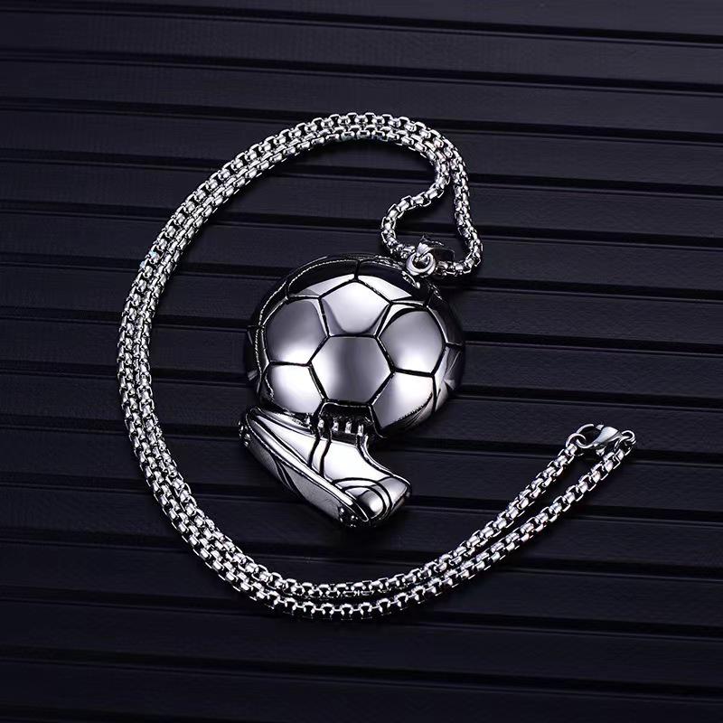 

Cross-Border Retro Men s World Cup Football Necklace Football Pendant + 60cm Titanium Steel Chain