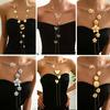 Women's Long Necklace, Trendy Temperament Jewelry, Flower Love Geometric Chain Jewelry