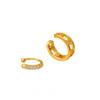 2024 New Stacked Ear Cuff Earrings: Hollow Zirconium, High-End Light Luxury for Women Without Piercings.