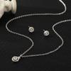 4pcs Jewelry Set Necklace Ring Earrings Female Models Light Luxury Style Brass With Zirconia Bright Silver Plated Jewelry