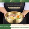 Korean Stainless Steel Double-Layer Noodle Bowl - Ideal for Bibimbap, Salad, Soup, and Luosifen.