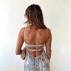 European And American Summer New Printing Sleeveless Backless Temperament Elegant Suspender Dress Women'S Clothing