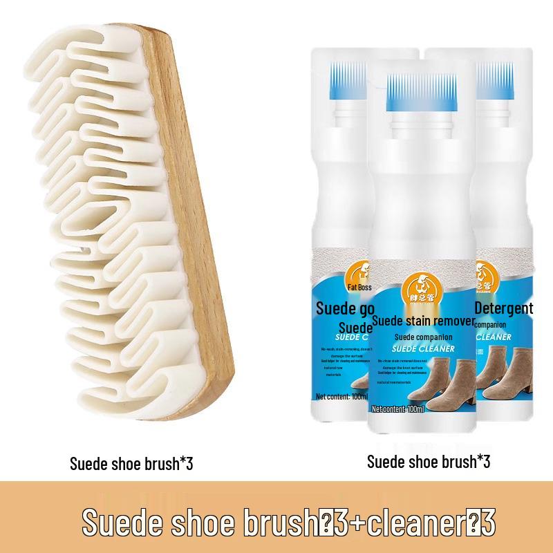 Suede Leather Shoe Care Brush Set with Eraser - Soft Bristle and Deerskin Brushes for Birkenstocks