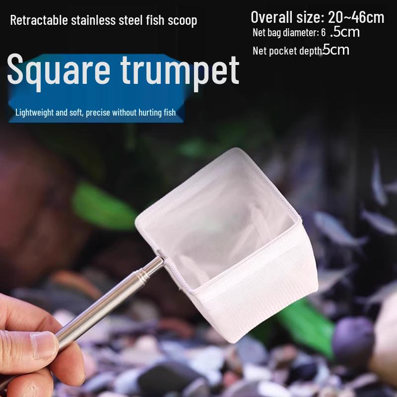 Large Stainless Steel Retractable Fish Tank Scoop Net for Tropical Fish