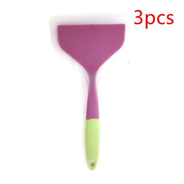 1/3 szt. Silikonowa szpatułka Naczynia Kuchenne Przybory do Gotowania Wołowina Mięso Jajko Skrobak Kuchenny Szeroka Łopatka do Pizzy Narzędzia do Gotowania Szpatułka Nieprzywierająca