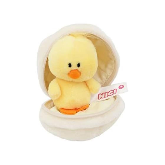 Chaveiro NICI Ovo BB + Pintinho 7cm Pelúcia Saco de Feijão Tamanho Mini Chaveiro