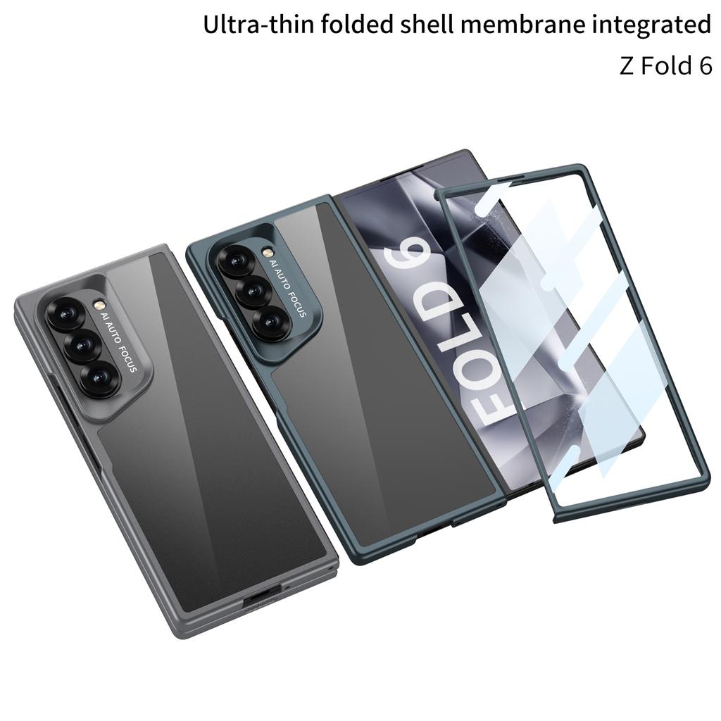 Clear Case for Samsung Galaxy Z Fold 6 Fold6 Front Screen HD Tempered Film Protection Shockproof Luxury Cover Anti-Scratch