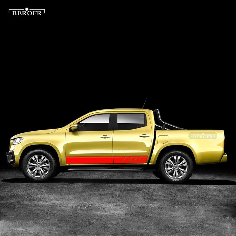 2Pcs for Mercedes Benz X Class W470 Car Sticker Side Door Styling Sport Racing Stripe Skirt Vinyl Body Long Decal Accessories