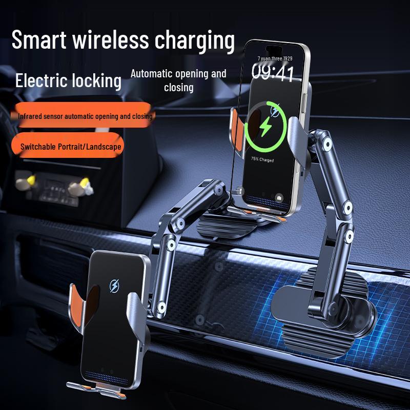 Wireless Charging Car Mount with Auto-Clamp for Mobile Phones