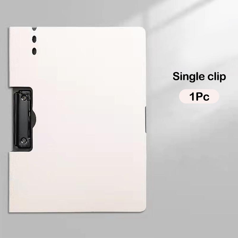A4 Винтажная складная горизонтальная папка с двойным зажимом для документов, органайзер для документов с обложкой, для бизнеса, студентов, магазина канцелярских принадлежностей Single Clip белый