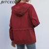 BITCED Women's Zipped Hooded Jacket Lightweight Outdoor Hiking Rainproof Jacket