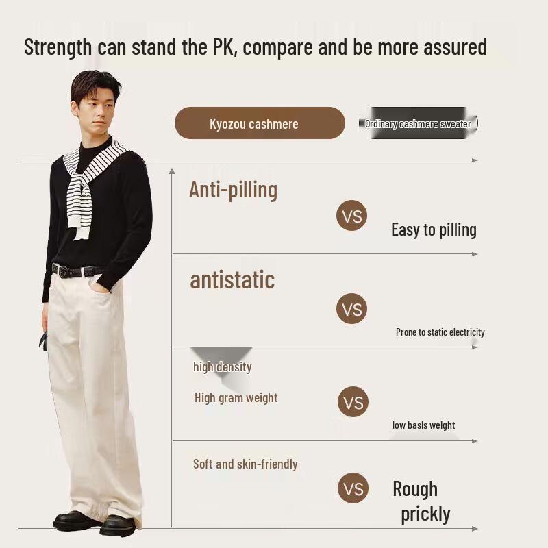 Jingdong Jingzao Men's Pure Cashmere Pullover Sweater