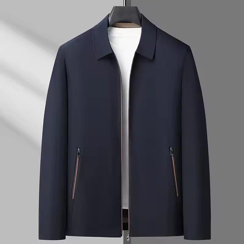 

Весенне-осенняя мужская повседневная деловая куртка с воротником-стойкой M темно-синий