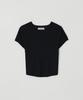 Meojiaenminggeul Arin Wholegarment Pleats Short Sleeve Knit Top (Black)