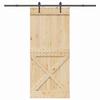 VidaXL Sliding Door and Hardware Kit 100x210 Cm Solid Pine 3332795