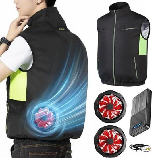 Noraui 2026 Storm Fan 40800mAh Large Capacity Battery Air Conditioning Workwear Set Vest Work Jacket Wear Clothing Cooling 3-Level Wind Speed 7.4V UV