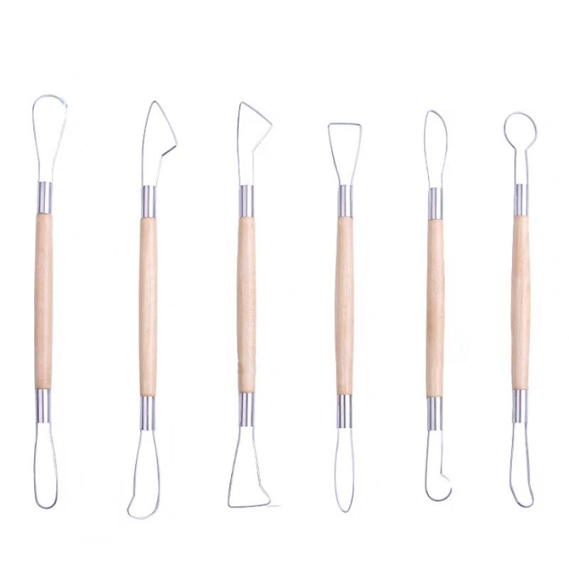 6Pcs DIY Clay Sculpting Tools Kit Wax Pottery Ceramics Carving Tool Art Craft Clay Modeling Sculpture Carving Knife Set